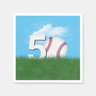 50. Geburtstag Baseball im Grünen Gras Serviette