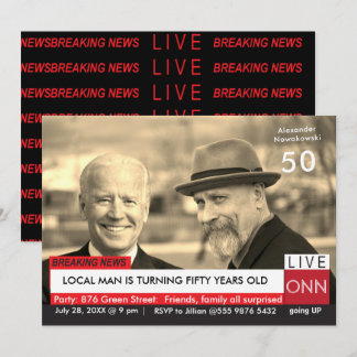 50. Geburtstag Biden Mens Funny TV Einladung