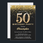 50. Geburtstag Black and Gold Glitzer Confetti Einladung<br><div class="desc">50. Geburtstag Schwarz und Gold Glitzer Confetti Geburtstagseinladung. Für weitere Anpassungen klicken Sie bitte auf die Schaltfläche "Anpassen" und verwenden Sie unser Designwerkzeug,  um diese Vorlage zu ändern.</div>