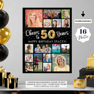 50. Geburtstag Black Gold 16 Foto jubelt zu Jahren Poster