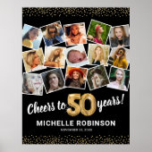 50. Geburtstag Black Gold Foto Party Poster (Vorne)