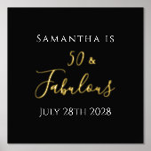 50. Geburtstag Black Gold Geburtstagsfeier Foliendrucke (Vorderseite)