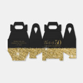 50. Geburtstag Black Gold Glitzer Confetti Geschenkschachtel (Ungefaltet)