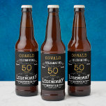 50. Geburtstag Black Gold Legendary Funny Bierflaschenetikett<br><div class="desc">Ein personalisiertes,  elegantes 50. Geburtstagsbierflaschenlabel,  das sich leicht an den Geburtstag anpassen lässt.</div>