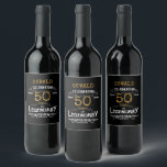 50. Geburtstag Black Gold Legendary Funny Weinetikett<br><div class="desc">Ein personalisiertes,  elegantes Bierflaschenlabel,  das sich leicht an den Geburtstag anpassen lässt.</div>