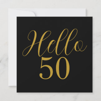 50. Geburtstag Black Gold Moderne Geburtstagsparty Einladung