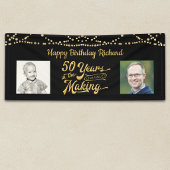 50. Geburtstag Black Gold String Lights Fotos Banner