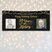 50. Geburtstag Black Gold String Lights Fotos Banner
