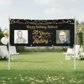 50. Geburtstag Black Gold String Lights Fotos Banner