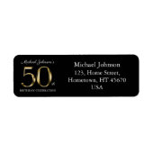 50. Geburtstag Black Gold Typografie benutzerdefin (Vorne)