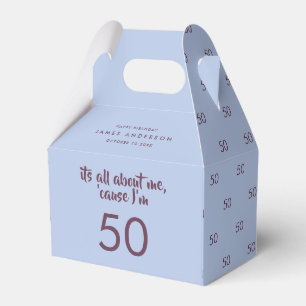 50. Geburtstag Blau elegante moderne Favor Box Geschenkschachtel