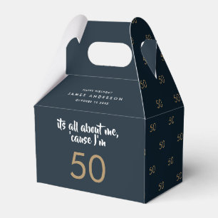 50. Geburtstag Blau und Gold schlicht elegante mod Geschenkschachtel