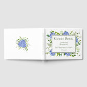 50. Geburtstag Blaue Hortensien Gästebuch (Voll)