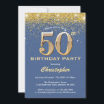 50. Geburtstag Blue and Gold Glitzer Confetti Einladung<br><div class="desc">50. Geburtstag Blue und Gold Glitzer Confetti Geburtstagseinladung. Für weitere Anpassungen klicken Sie bitte auf die Schaltfläche "Anpassen" und verwenden Sie unser Designwerkzeug,  um diese Vorlage zu ändern.</div>