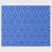 50. Geburtstag Blue Bandana Geschenkpapier (Flach)