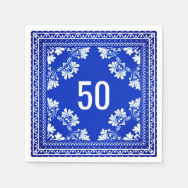 50. Geburtstag Blue Bandana Serviette