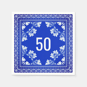 50. Geburtstag Blue Bandana Serviette