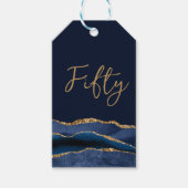 50. Geburtstag Blue Gold Agate Vielen Dank Geschenkanhänger (Vorderseite)