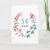 50. Geburtstag Blumenblume Karte (Vorderseite)