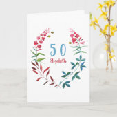 50. Geburtstag Blumenblume Karte (Gelbe Blume)