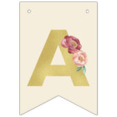 50. Geburtstag Blumengold Elegant Feminine Wimpelkette (Dritte Fahne)