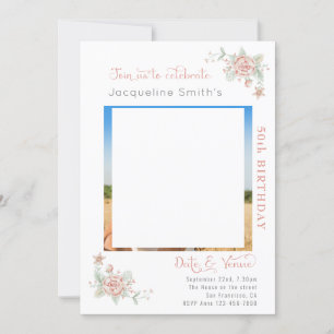 50. Geburtstag Blumenladen Foto Einladung