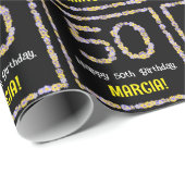 50. Geburtstag: Blumennummer, Individuelle Name, B Geschenkpapier (Rolleneckpunkt)