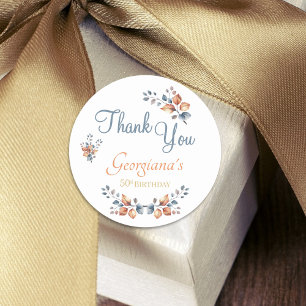 50. Geburtstag Boho Herbst Danke Stickers