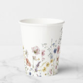 50. Geburtstag Boho Wildblumen Aquarellblume Pappbecher (Rechts)