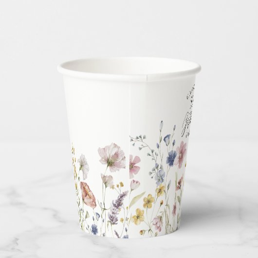 50. Geburtstag Boho Wildblumen Aquarellblume Pappbecher (Rechts)