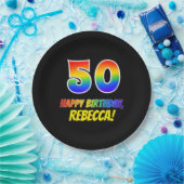 50. Geburtstag: Bold, Fun, Simple, Rainbow 50 Pappteller (Party)