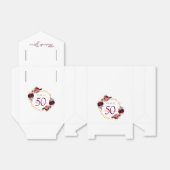 50. Geburtstag bordeauxrot, geometrisch, blumenwei Geschenkschachtel (Ungefaltet)