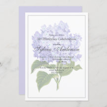 50. Geburtstag Botanisches Hydrangea Einladung