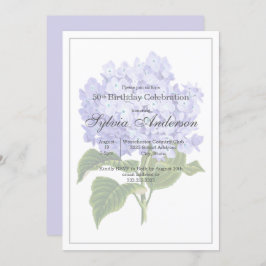 50. Geburtstag Botanisches Hydrangea Einladung
