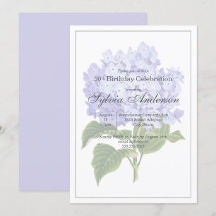 50. Geburtstag Botanisches Hydrangea Einladung