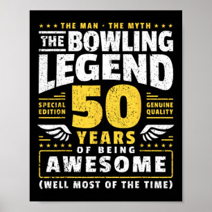 50. Geburtstag Bowling 50 Jahre alter Bowler Poster
