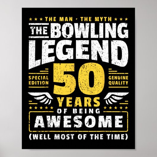 50. Geburtstag Bowling 50 Jahre alter Bowler Poster (Vorne)