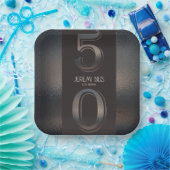 50. Geburtstag Bronze-Papierplatte Pappteller (Party)