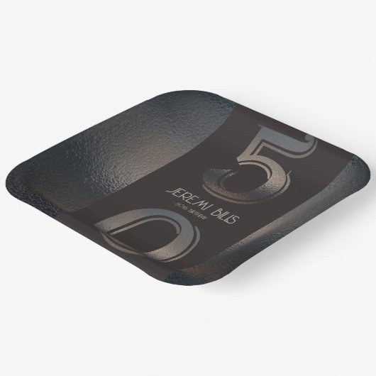 50. Geburtstag Bronze-Papierplatte Pappteller (Gewinkelt)