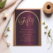 50. Geburtstag burgundy Gold arch Skript elegant Einladung