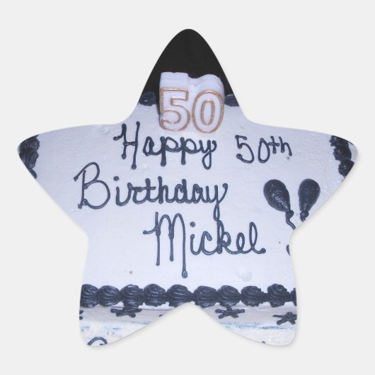 50. Geburtstag Cake Stickers (Vorderseite)