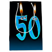 50. Geburtstag Candles Mittlere Geschenktasche Geschenktüte (Vorderseite)