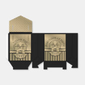 50. Geburtstag Champagner Gold Polka Dot Stripes B Geschenkschachtel (Ungefaltet)