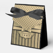 50. Geburtstag Champagner Gold Polka Dot Stripes B Geschenkschachtel (Vorderseite)