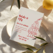 50. Geburtstag Champagnerturm mit Kunstrasen Einladung