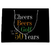 50. Geburtstag Cheers and Biers Golf Gastgeschenk Große Geschenktüte (Vorderseite)