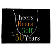 50. Geburtstag Cheers and Biers Golf Gastgeschenk Große Geschenktüte (Rückseite)