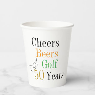 50. Geburtstag Cheers and Biers Golf Party Pappbecher
