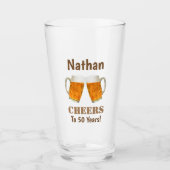 50. Geburtstag Cheers bis 50 Jahre Bierpint Glas (Vorderseite)