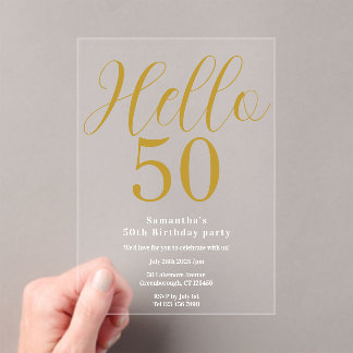 50. Geburtstag Chic Geburtstag Acryleinladungen